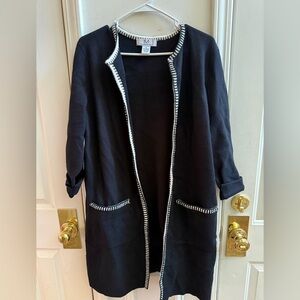 Magaschoni Open Front Whipstitch Cardigan